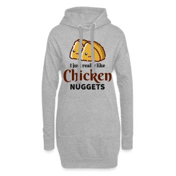 Chicken Nugget Fast Food Dicton drôle - Sweat-shirt à capuche long Femme - gris chiné - Devant