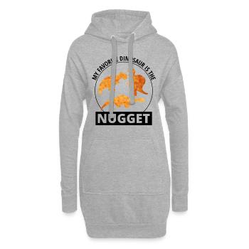 Huhn Nugget Fast Food Dinosaurier Dino Tier - Hoodie-Kleid - Grau meliert - Vorne