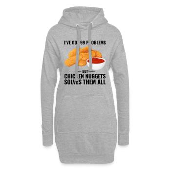 Chicken Nuggets Fast Food Funny Saying - Hoodie Dress - heather grey - Front