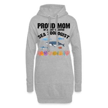 Fière Maman Ichtyologiste Biologiste Marine Océan Mer - Sweat-shirt à capuche long Femme - gris chiné - Devant