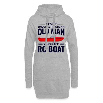 Rc Boat Racing Papa Motorboot Opa Vatertag - Hoodie-Kleid - Grau meliert - Vorne