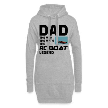 Rc Boat Racing Dad Race Bateau à moteur Fête des pères - Sweat-shirt à capuche long Femme - gris chiné - Devant