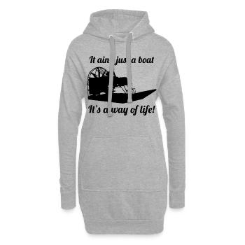 Airboat Fanboat Airboating Planeboat Bateau de marais - Sweat-shirt à capuche long Femme - gris chiné - Devant