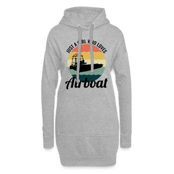 Airboat Fanboat Airboating Planeboat Bateau de marais - Sweat-shirt à capuche long Femme - gris chiné - Devant