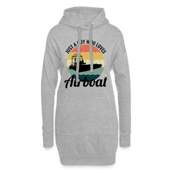 Airboat Fanboat Airboating Planeboat Bateau de marais - Sweat-shirt à capuche long Femme - gris chiné - Devant