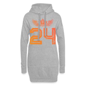24 Zahl Krone - Hoodie-Kleid - Grau meliert - Vorne