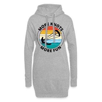 Kitesurfen Kitesurfen Kiteboarding Kiteboard - Hoodie-Kleid - Grau meliert - Vorne