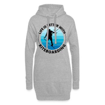 Kitesurfing Kitesurf Kiteboarding Kiteboarder - Sweat-shirt à capuche long Femme - gris chiné - Devant