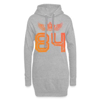 84 Couronne numérique - Sweat-shirt à capuche long Femme - gris chiné - Devant