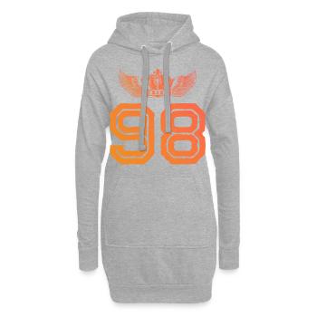 98 Couronne numérique - Sweat-shirt à capuche long Femme - gris chiné - Devant