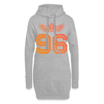 96 Couronne numérique - Sweat-shirt à capuche long Femme - gris chiné - Devant