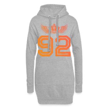 92 Number crown - Hoodie Dress - heather grey - Front