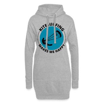 Kitesurfen Kitesurfen Kiteboarding Kiteboarder - Hoodie-Kleid - Grau meliert - Vorne
