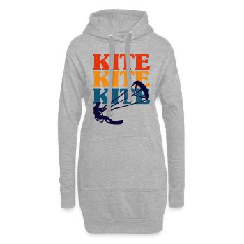 Retro Kitesurfen Kitesurfen Kiteboarding - Hoodie-Kleid - Grau meliert - Vorne