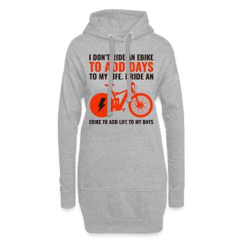 E-Bike Vélo électrique Vélo Cyclisme Biker VTT - Sweat-shirt à capuche long Femme - gris chiné - Devant