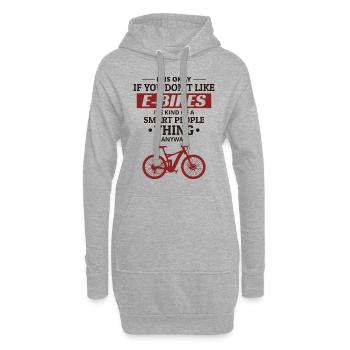 E-Bike Vélo électrique Vélo Cyclisme Biker VTT - Sweat-shirt à capuche long Femme - gris chiné - Devant