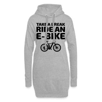 E-Bike Vélo électrique Vélo Cyclisme Biker VTT - Sweat-shirt à capuche long Femme - gris chiné - Devant