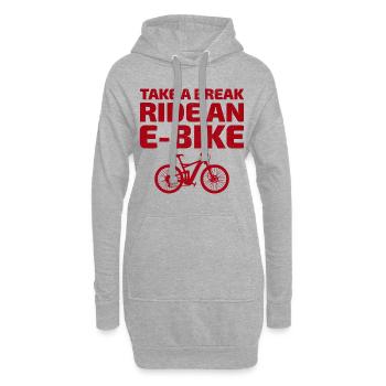 E-Bike Vélo électrique Vélo Cyclisme Biker VTT - Sweat-shirt à capuche long Femme - gris chiné - Devant