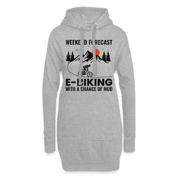 E-Bike Vélo électrique Vélo Cyclisme Biker VTT - Sweat-shirt à capuche long Femme - gris chiné - Devant