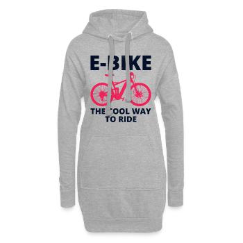 E-Bike Electric-Bike E-Cycliste Cycliste Cycliste Rider - Sweat-shirt à capuche long Femme - gris chiné - Devant