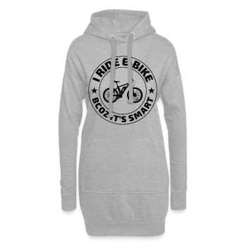 E-Bike Elektro-Fahrrad E-Radfahrer Fahrradfahrer - Hoodie-Kleid - Grau meliert - Vorne