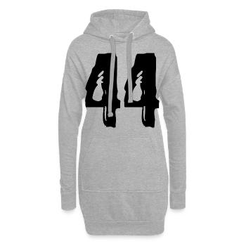 44 Zahl Trikot - Hoodie-Kleid - Grau meliert - Vorne