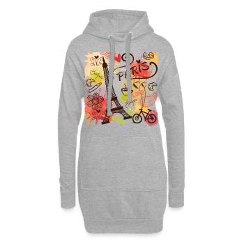 Paris Eiffelturm Franzosen Liebe Pariser Souvenir - Hoodie-Kleid - Grau meliert - Vorne