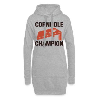 Cornhole Bean Bag Toss Outdoor Lawn Spiel lustig - Hoodie-Kleid - Grau meliert - Vorne