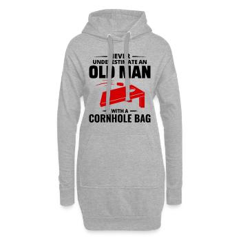 Cornhole Grandpa Bean Bag Toss Game Fathers day - Hoodie Dress - heather grey - Front