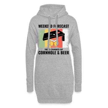 Cornhole Drinking Bean Bag Toss Jeu de pelouse en plein air - Sweat-shirt à capuche long Femme - gris chiné - Devant