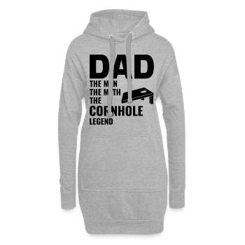 Cornhole Dad Bean Bag Toss Lawn Game Fathers day - Hoodie Dress - heather grey - Front