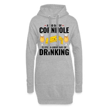 Cornhole Drinking Bean Bag Toss Jeu de pelouse en plein air - Sweat-shirt à capuche long Femme - gris chiné - Devant