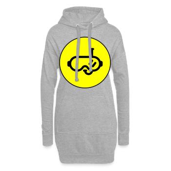 Cercle de lunettes de plongée - Sweat-shirt à capuche long Femme - gris chiné - Devant