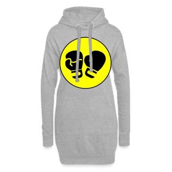 Symbole des gants de boxe - Sweat-shirt à capuche long Femme - gris chiné - Devant