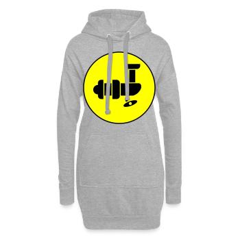 Cercle symbole de moulinet de pêche - Sweat-shirt à capuche long Femme - gris chiné - Devant