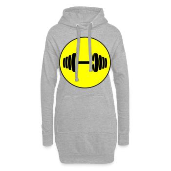 Hantel gewichte Kreis - Hoodie-Kleid - Grau meliert - Vorne
