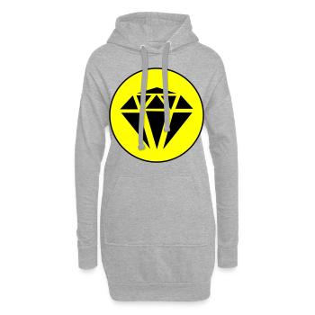 Cercle d’icônes de diamant - Sweat-shirt à capuche long Femme - gris chiné - Devant