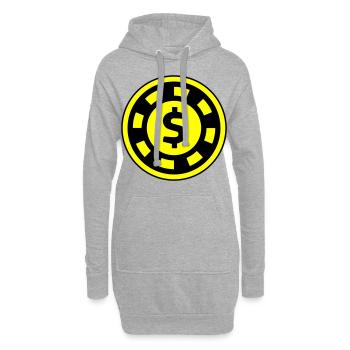 Poker Chip Kreis - Hoodie-Kleid - Grau meliert - Vorne