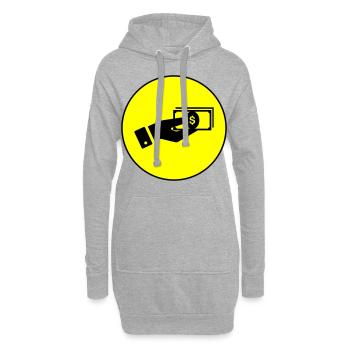 Geld Icon - Hoodie-Kleid - Grau meliert - Vorne
