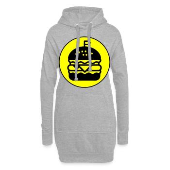 Cercle d’icônes de hamburger - Sweat-shirt à capuche long Femme - gris chiné - Devant