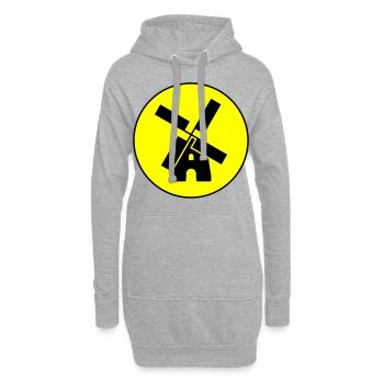 Windmühle Kreis - Hoodie-Kleid - Grau meliert - Vorne