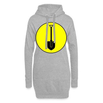 Schaufel icon Kreis - Hoodie-Kleid - Grau meliert - Vorne