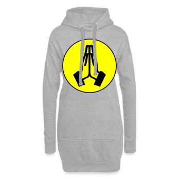 Beten Hände Kreis - Hoodie-Kleid - Grau meliert - Vorne