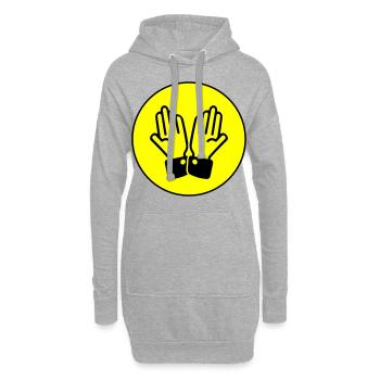 Cercle de prière des mains - Sweat-shirt à capuche long Femme - gris chiné - Devant