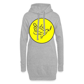 Cercle de pigeons - Sweat-shirt à capuche long Femme - gris chiné - Devant