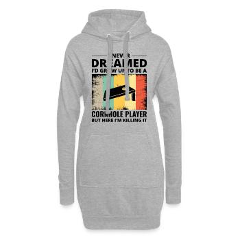Cornhole Bean Bag Toss Outdoor Rasen Spiel Lustig - Hoodie-Kleid - Grau meliert - Vorne