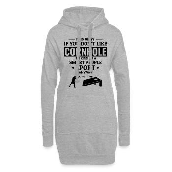 Cornhole Bean Bag Toss Outdoor Rasen Spiel Lustig - Hoodie-Kleid - Grau meliert - Vorne