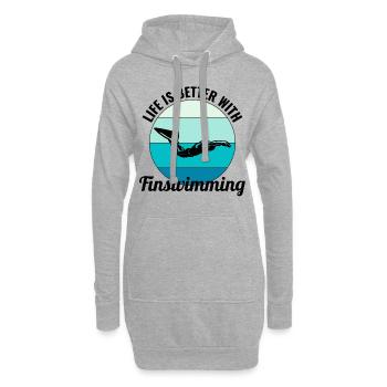 Natation Natation Natation Natation Sports nautiques - Sweat-shirt à capuche long Femme - gris chiné - Devant