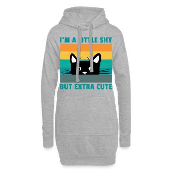 I'm A Little Shy But Extra Cute Retro Cat Lover Ca - Hoodie-Kleid - Grau meliert - Vorne