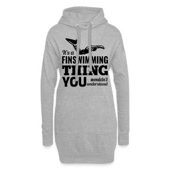 Natation Natation Natation Natation Sports nautiques - Sweat-shirt à capuche long Femme - gris chiné - Devant